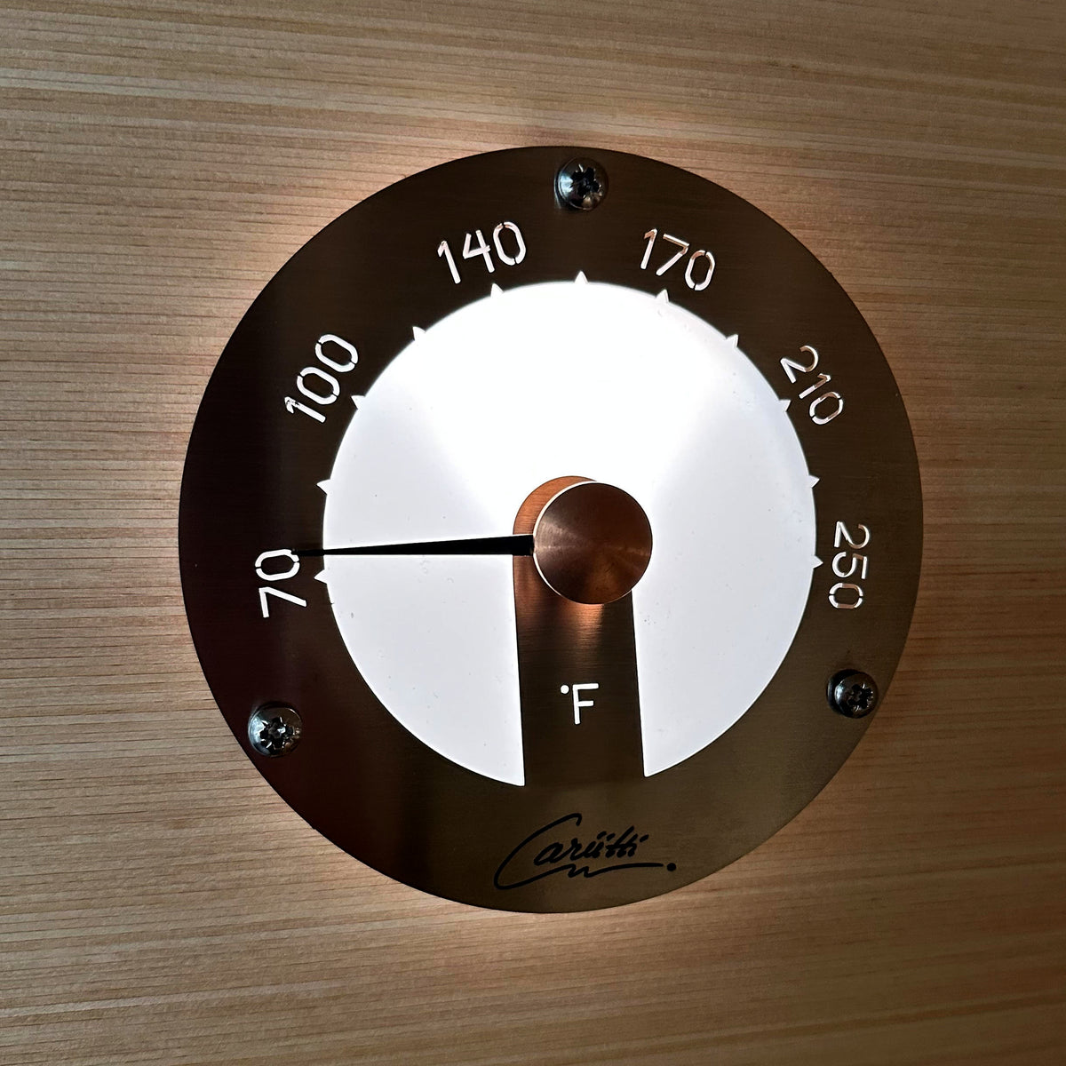 Illuminated sauna thermometer