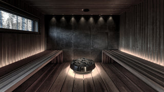 Sauna with Cariitti sauna lighting