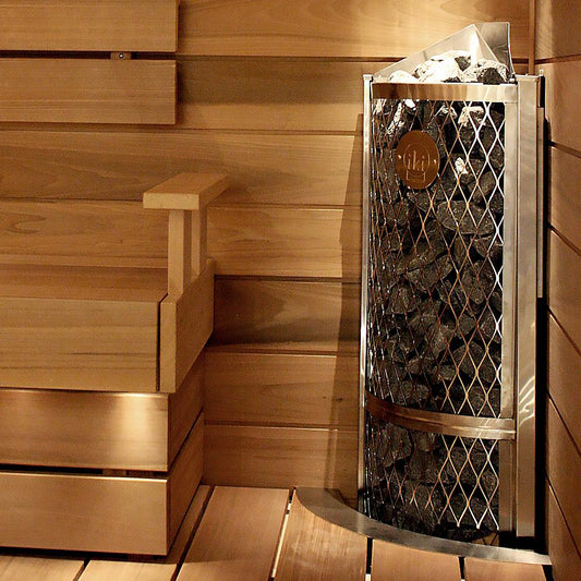 An embedding flange is used when you want to integrate your heater into your sauna interior.