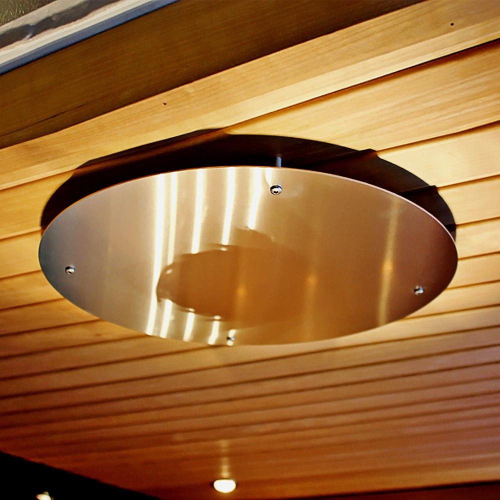 Round heat shield for sauna